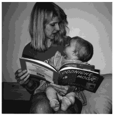 Family literacy: mother and baby photo
